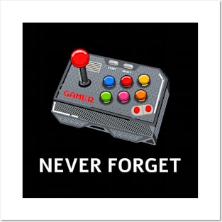 Never Forget Vintage Joy Stick Gamer Posters and Art